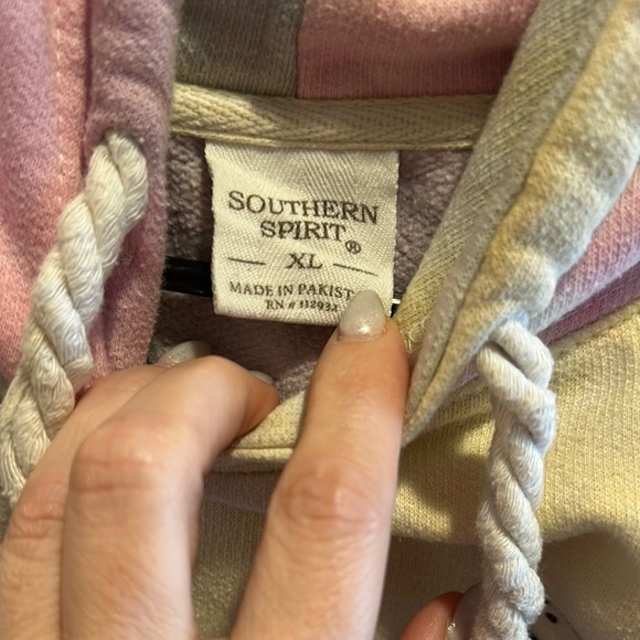 Pink and Yellow Iridescent Sweatshirt with Dog Graphic - Picture 5 of 5